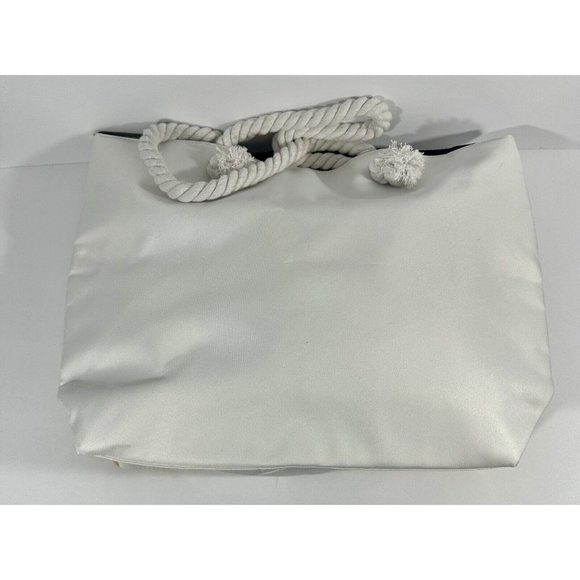 Ion Starfish Tote Large Beach Day Bag Coral Starfish White Tote Gold Trim 21” - Picture 4 of 8